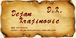 Dejan Krajinović vizit kartica